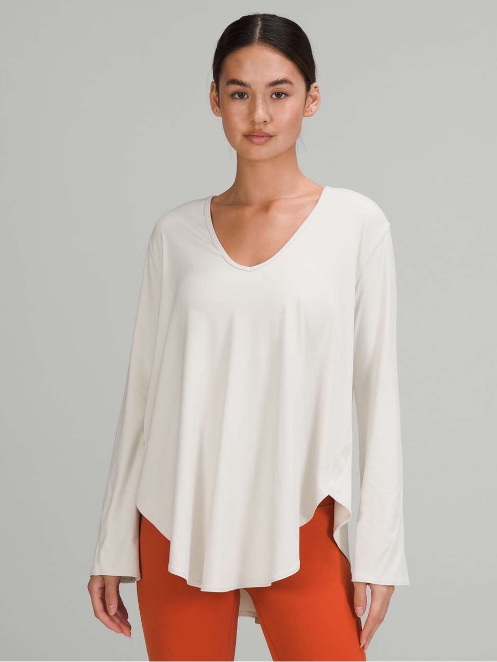 Lululemon Nulu Relaxed-Fit Yoga Long Sleeve Shirt White Opal Size Large